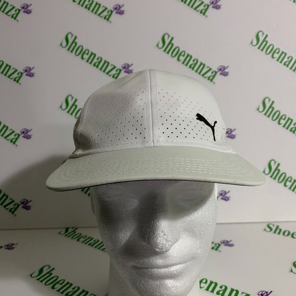 PUMA Hat Icon Air Mesh Performance Baseball Cap Perforated Snapback White OSFM - Picture 1 of 7